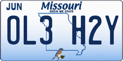 MO license plate OL3H2Y