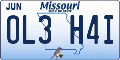 MO license plate OL3H4I