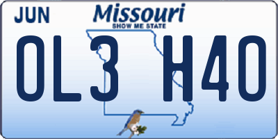 MO license plate OL3H4O