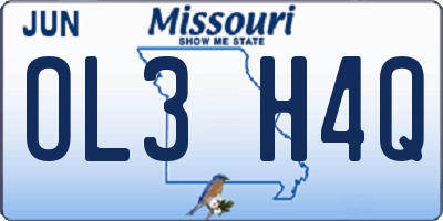 MO license plate OL3H4Q