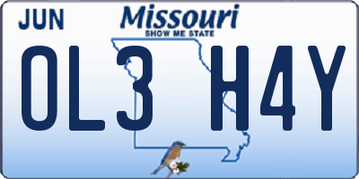 MO license plate OL3H4Y
