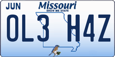 MO license plate OL3H4Z