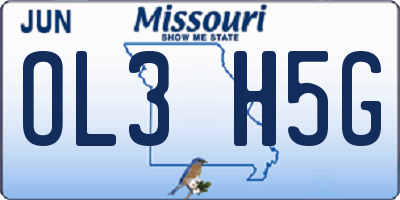 MO license plate OL3H5G