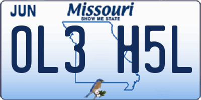 MO license plate OL3H5L