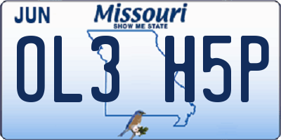 MO license plate OL3H5P