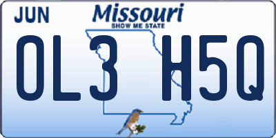 MO license plate OL3H5Q
