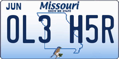 MO license plate OL3H5R