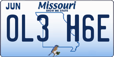 MO license plate OL3H6E