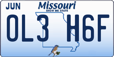 MO license plate OL3H6F