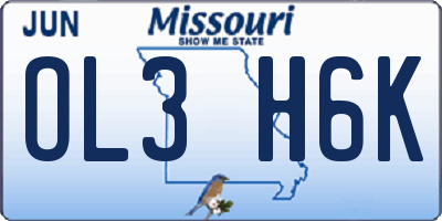 MO license plate OL3H6K