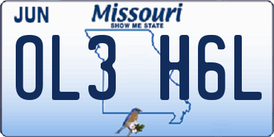 MO license plate OL3H6L