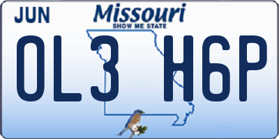 MO license plate OL3H6P
