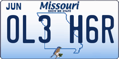 MO license plate OL3H6R