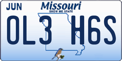MO license plate OL3H6S