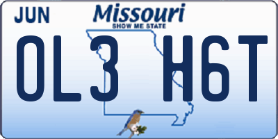 MO license plate OL3H6T