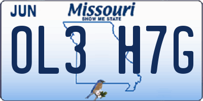 MO license plate OL3H7G