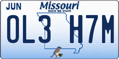 MO license plate OL3H7M