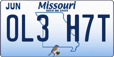 MO license plate OL3H7T