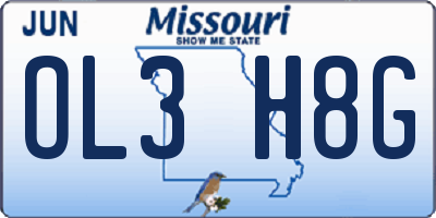 MO license plate OL3H8G