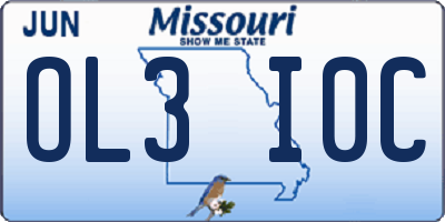 MO license plate OL3I0C
