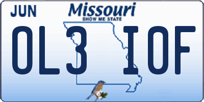 MO license plate OL3I0F