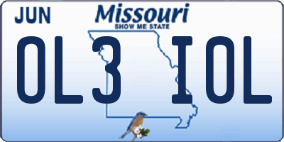 MO license plate OL3I0L