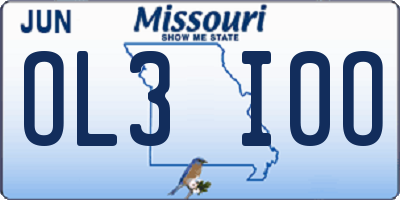 MO license plate OL3I0O