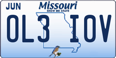 MO license plate OL3I0V