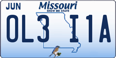 MO license plate OL3I1A