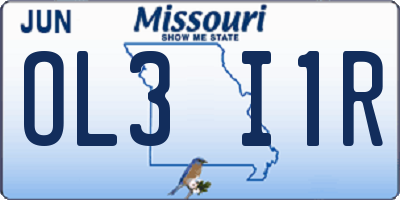 MO license plate OL3I1R