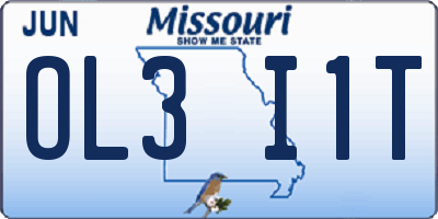 MO license plate OL3I1T