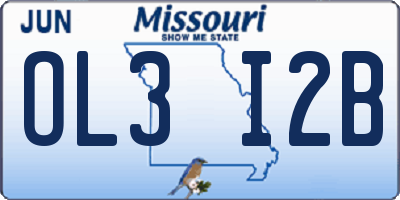 MO license plate OL3I2B