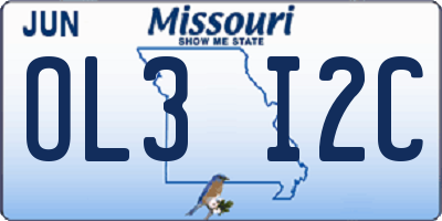 MO license plate OL3I2C