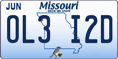 MO license plate OL3I2D