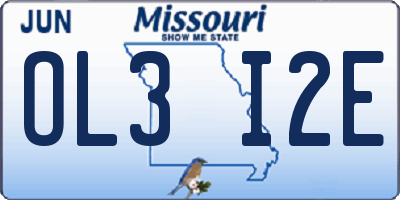 MO license plate OL3I2E