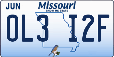 MO license plate OL3I2F