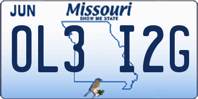 MO license plate OL3I2G