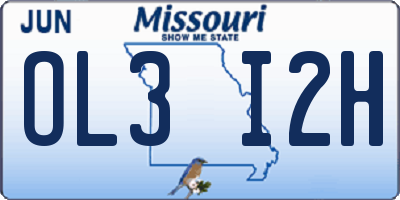 MO license plate OL3I2H
