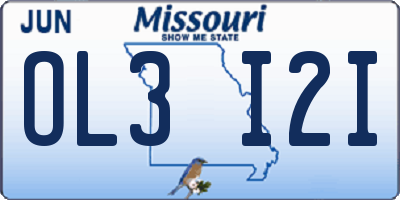 MO license plate OL3I2I