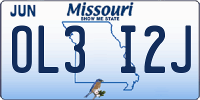MO license plate OL3I2J