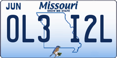 MO license plate OL3I2L