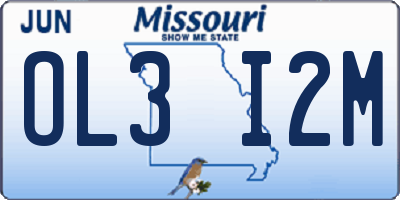 MO license plate OL3I2M
