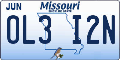 MO license plate OL3I2N