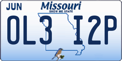 MO license plate OL3I2P