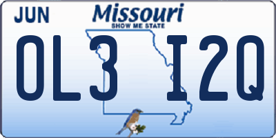MO license plate OL3I2Q