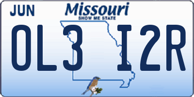 MO license plate OL3I2R