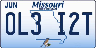 MO license plate OL3I2T