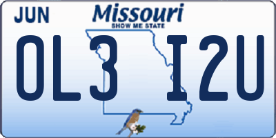 MO license plate OL3I2U