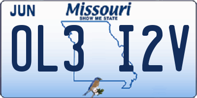 MO license plate OL3I2V