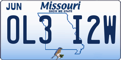 MO license plate OL3I2W